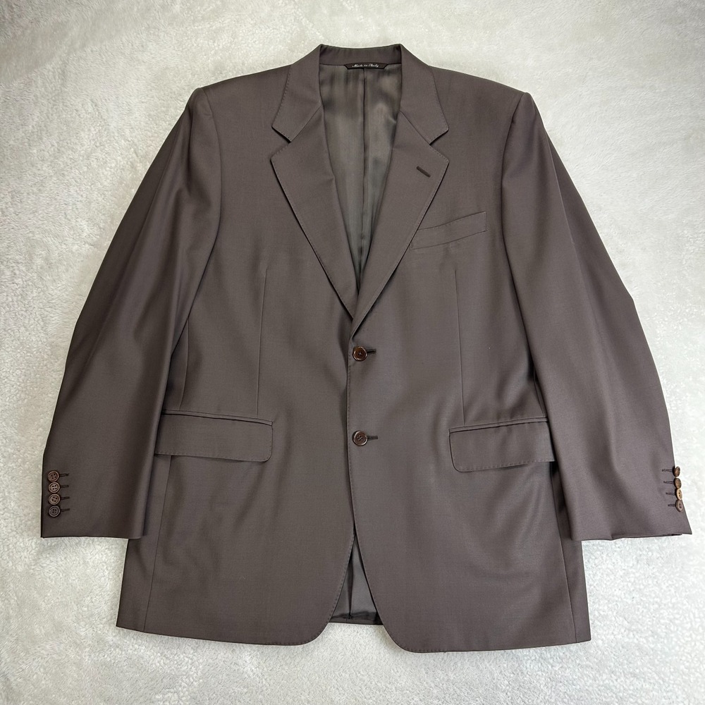 Canali Suit Mens‎ 43 Brown Wool Single Breasted Two Button Notch Lapel "Read"